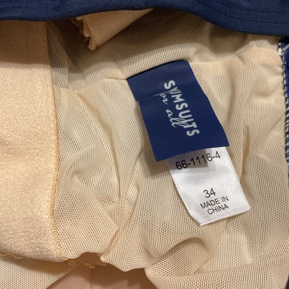 Blue and Navy One-Piece Swimsuit - Picture 3 of 3